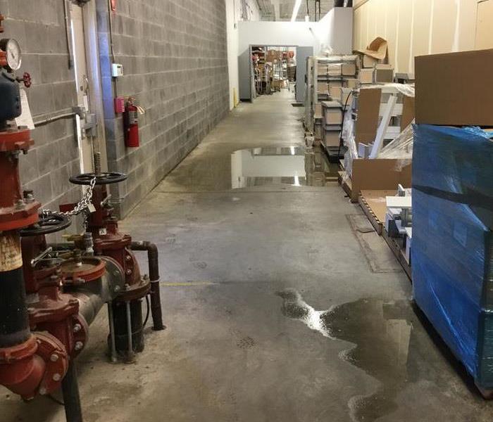 Water on Floor in Warehouse